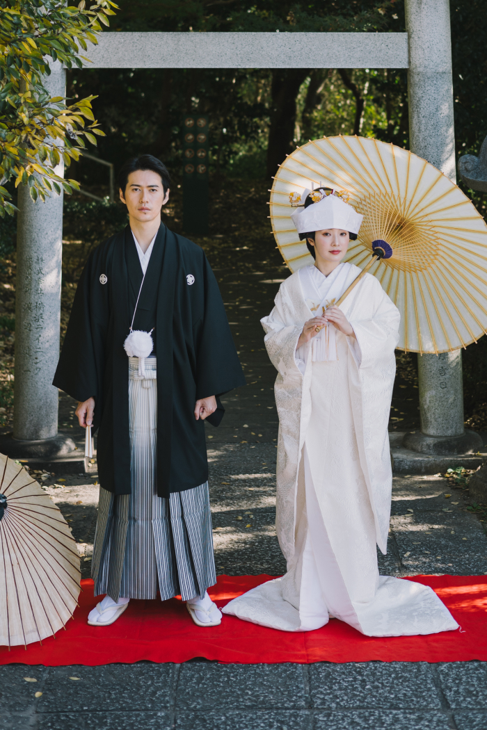 黒紋付 × グラデーション袴