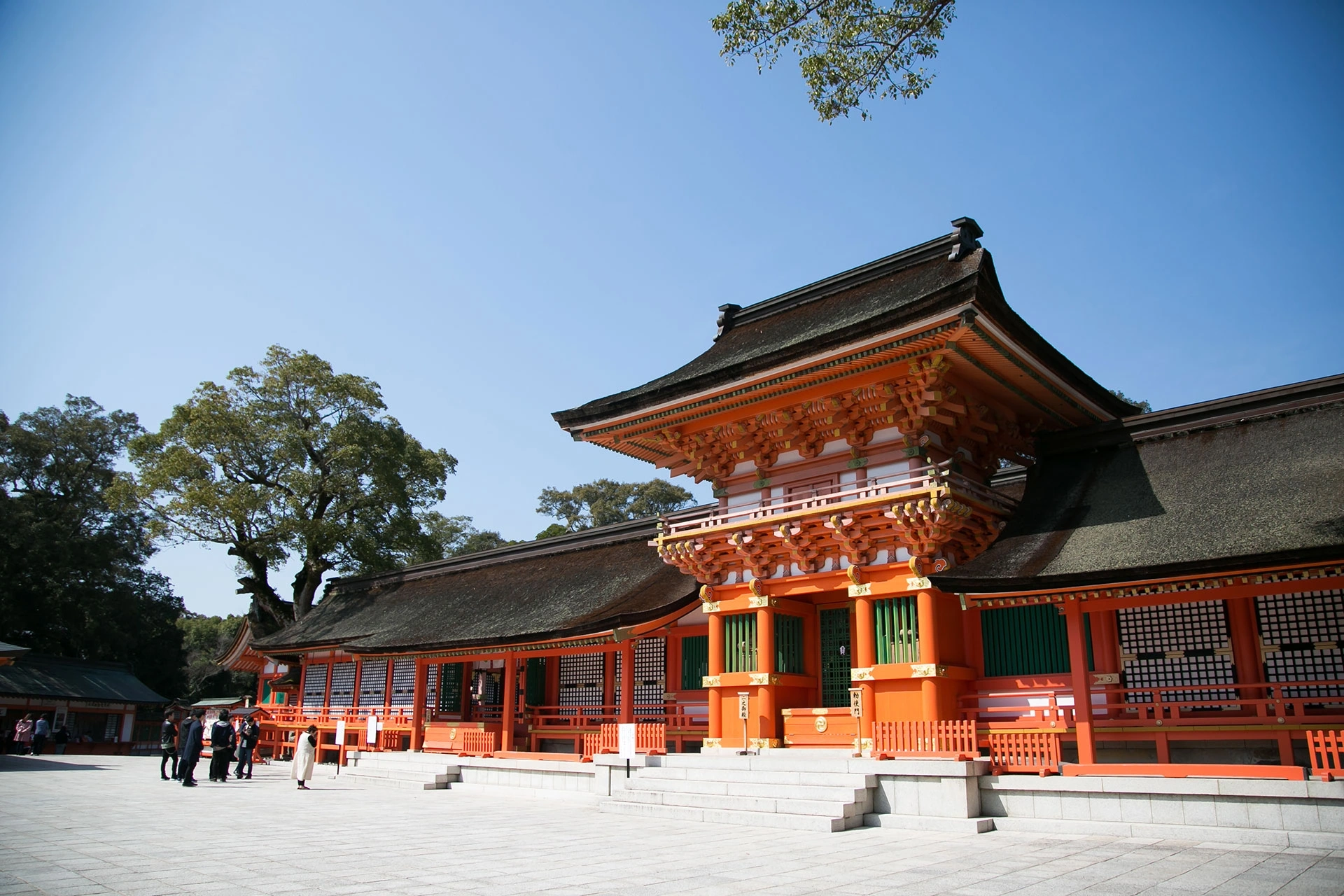 本殿へのモノレールがある神社空間
