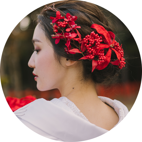 新婦ヘアチェンジ